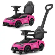 Babyjoy Kids Ride on Push Car Maserati Licensed Sliding Car w/Universal Wheels 3-in-1 Sliding Walking Car Pink
