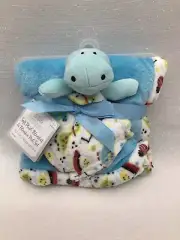 Stuffed Animal Blue Dinosaur Blanket Pal Soft Plush Blanket Blankie Pal Set NEW