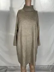 Pomander Place Hazelwood Vivianne Women's Turtleneck Dress, Size Medium, Beige