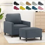 Sofa Chair with Footstool Single Sofa Lounge Sofa Armchair Couch Velvet vidaXL