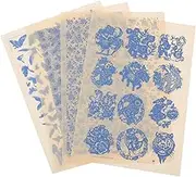 ARTIBETTER 4Sheets High Temperature Underglaze Transfer Paper for Pottery Decals for DIY Crafts Safe and Versatile Application Delicate Design for Glazed Color Decals