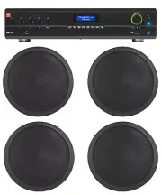 JBL Commercial 70v Amp+(4) Black 5" Ceiling Speakers For Restaurant/Bar/Cafe