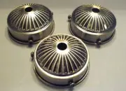 (3) Holder Cups 2 1/4" Fitter Shade Lamp Steel Ant. Brass Plate 3/8" Hole (HC1)