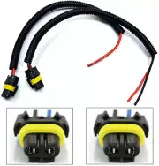 Extension Wire Pigtail Female 9005 HB3 Head Light Two Harness High Beam Plug Fit