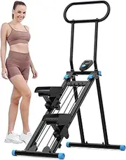Vertical Climber Exercise Machine-Folding Vertical Cardio Exercise Climber,Stair Climber Exercise Machine for Home Gym,Full Body Workout Stair Stepper，Adjustable Handlebar