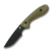 RoseCraft F1 Fixed Blade Knife Green Linen Micarta/White G10 Handle 1095 RCF003