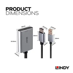 LINDY 林帝 主動式HDMI2.0 TO USB TYPE-C 轉接器 (43347)