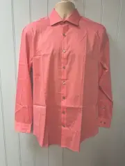 Kenneth Cole Reaction Men’s Pink Long Sleeve Slim Fit Shirt Size M (15.5 32/33)