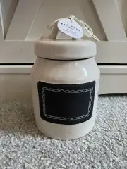 New Release Rae Dunn white ceramic TAKE NOTE baby chalkboard canister