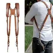 Camera Shoulder Strap Camera Adjustable Double Shoulder Leather Harness