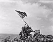 New 8x10 World War II Photo: Marines Raise US Flag on Mount Suribachi, Iwo Jima