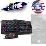 Gaming Keyboard and Mouse Combo RGB Backlit Programmable PC Setup