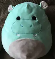 Squishmallow Hank The Hippo Green Rare Large 16” Spring 2021 Collection NWT