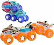 Monster Trucks Toy Truck & Big Rig Multipack, 1:64 Scale Mega-Wrex & Tiger Shar