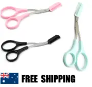 Brow Scissors - Eyebrow Trimmer Scissors Comb Stainless Steel Eyelash Hair