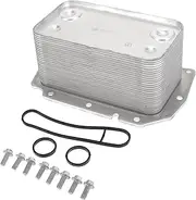 X AUTOHAUX 1 Pc Engine Oil Cooler for International Harvester Transmission Oil Cooler Trans Cooler with O-ring Seals No.1842418C3 Silver Tone