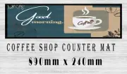GOOD MORNING Coffee Menu Bar Runner (890mm x 240mm) Home Coffee Shop Mat Barware