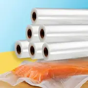 TOQUE 10 Roll Food Vacuum Sealer Bags, 6m x 28cm, 7-Layer Extra Thick, Reusable, Laminated, BPA-Free, Clear, Self Seal (Zip Lock), Ideal for Meal Prep, Sous Vide, Long-Term Storage