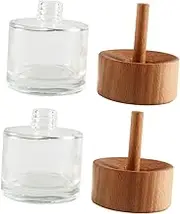 2Pcs Diffuser Bottle Clear Glass Essential Oil Diffuser Jars for Home Decor for Aromatherapy and Bathroom Decorations Vase Display