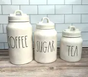 Rae Dunn COFFEE, SUGAR, TEA Canister Set Of 3 NEW