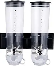 Fonowx Dry Food Double Cereal Dispenser Candy Dispenser Holder Decoration Kitchen Storage Container for Pantry Birthday Home Gift, Black