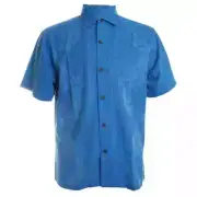 Tommy Bahama Men's Bali Border Short Sleeve Camp Shirt, Blue, Size S