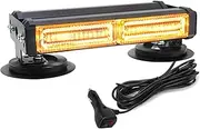 I LITTON Amber Flashing Beacon Light Security Light, 40-LED Roof Top Warning Emergency Lights with Magnetic Base 26 Flash Modes, High Visibility Amber Strobe Light for Trucks, Snowplow, Tractors