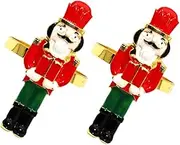 HEALEEP 2pcs Nutcracker Shaped Napkin Festive Table Decor for Christmas Parties Weddings Dinners and Celebrations and Beautiful Table Centerpiece Holders