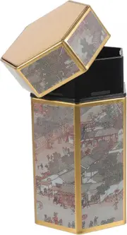 Metal Cookie Tin Farmhouse Coffee Jar Airtight Coffee Canister Sugar Jar Snack Containers Round Tea Tin Tinplate Food Chinese Style 15x8cm brown