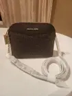 Michael Kors Jet Set Travel Medium Logo Dome Crossbody Bag Signature Brown