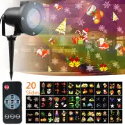20 Pattern Outdoor Christmas Projector Laser Light Snow Landscape Garden Lamp US