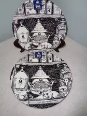 4 ROYAL WESSEX Apothecary Salad Plates Halloween England Spider Webs