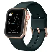 For Apple Watch Series 5,40-mm Case,Pin Buckle Silicone Watch Band,Dark Green