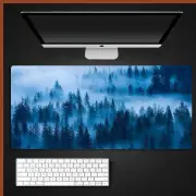 ANYMOB Mouse Pad Ice Blue 400X900X2MM Forest Computer Keyboard Pad Non-Slip Rubber Mat