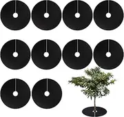 LipLopBest 10 PCS Non-Woven Tree Mulch Ring Weed Barrier Mats Tree Protectors Reusable Round Tree Weed Mat for Indoor Outdoor