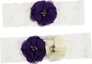 [VALICLUD] Bridal Belt Wedding Garters Lace Flower Decor Comfortable Elastic for Bride Bridesmaid