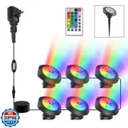 CREPOW RGBW Pond Lights, 18 LED Super Bright Underwater Submersible Fountain