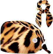 [YTYVAGT] Scrub Caps Women,Scrub Hats Suitable for Women,Animal Leopard Texture