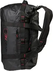 [3V Gear] 3VGEAR Smuggler Adventure Duffel Bag, 45 to 85 Liters - Duffel Bag for Travel, Gym and Sports, Backpack, Handle Carry, Large D-Shaped Opening, Removable Straps, Grey/Black/Red, 45 Liters