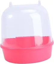 Milisten Caged Bird Bath for Small Birds Covered Parrot for Budgies and Canaries Cage Accessory for Bathing Red