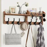 29" Coat Rack Wall Mount with Shelf, 4 in 1 Entryway Key Holder with 7 Coat Hook