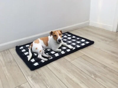 Black & White Plaid Sherpa Pet Blanket-Throw 29"x40"