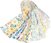 [HSHGZSR] 40Pcs Quilting Fabric Roll, Fabric Strips Roll, Fabric Jelly Roll, Print Fabric Patchwork Roll,Cuttable Cotton Quilting Strips, Multifunctional Fabric Bundles for DIY Crafts Sewing
