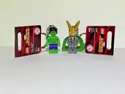 LEGO MARVEL Superheroes The Hulk Loki Minifigure Key Chains 850814 850529