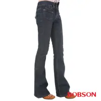 在飛比找momo購物網優惠-【BOBSON】女款低腰貼口袋中喇叭牛仔褲(藍53)