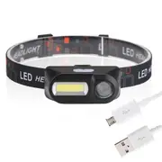 2PCS 700LM XPE+COB LED HeadLamp USB Interface Waterproof Outdoor Camping Hiking Cycling Fishing Light
