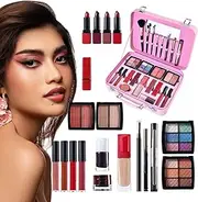 Make up Kit for Women Full Kit | Large Capacity Make Up Kit Portable Cosmetic Set | Waterproof Long-Lasting Makeup Palettes Dress-Up Accessories for Birthday