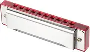 JOINPAYA Metal Harmonica with Black Holder Case Portable 10 Hole 20 Tone Diatonic Mouth Organ for Students and Beginners