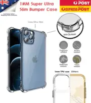 1mm TPU Clear Case Shockproof Bumper Cover For iPhone 13 12 11 Pro XS MAX X XR 8