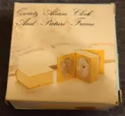Daniel Dakota Quartz Alarm Clock And Duo Picture Frame Gold Color (BNIB)